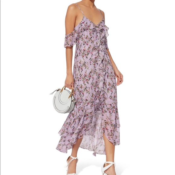 INTERMIX Dresses & Skirts - Intermix purple floral off shoulder ruffle dress
